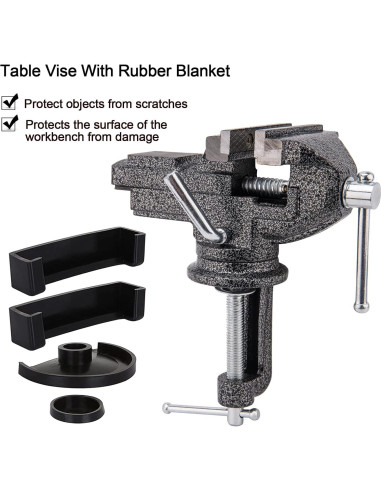 Morsa Universal de Mesa 76.2mm OEN, Base Giratoria 360