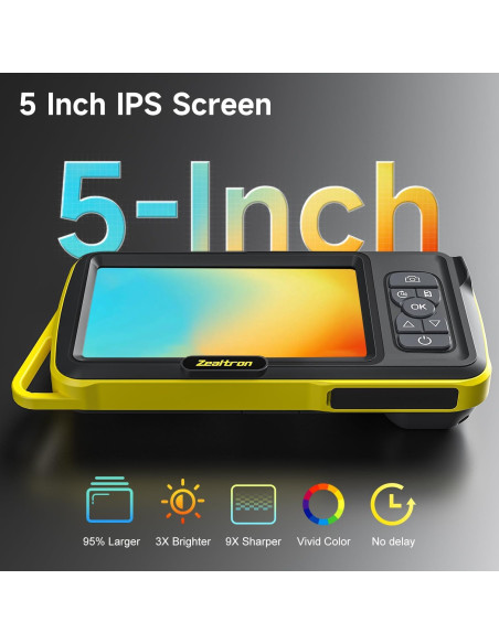 Borescopio Doble Lente Zealtron 5" Pantalla IPS 1080P 5m