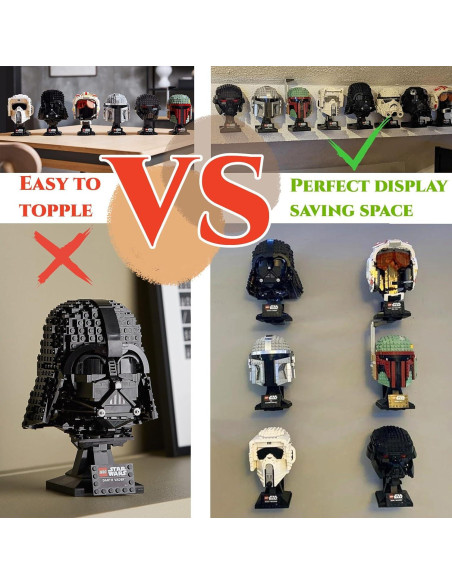 Estante exhibición Lego Star Wars 8 piezas montaje pared