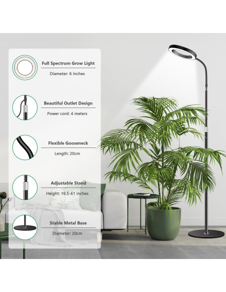 Luz de Crecimiento LED Aumtrly 172.72 cm Espectro Completo