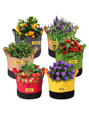 Paquete de 6 bolsas de cultivo SouilGoal 5-7-10 galones