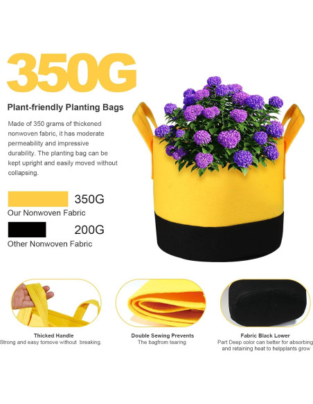 Paquete de 6 bolsas de cultivo SouilGoal 5-7-10 galones