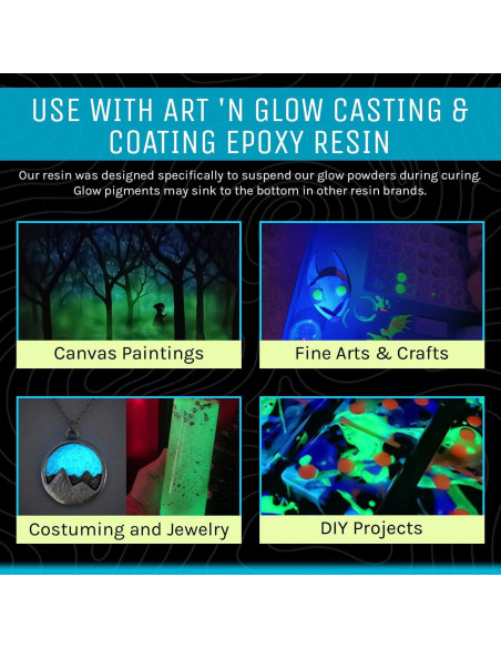 Polvo Fluorescente que Brilla en la Oscuridad Art 'N Glow 120g