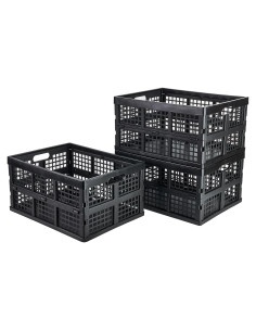 Paquete de 3 Cajas de Almacenamiento Plegables Aebekier 30L Negro