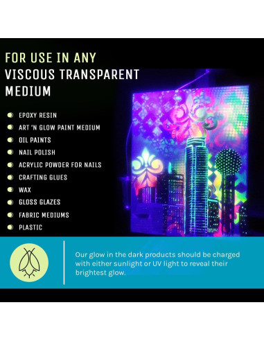 Polvo Fluorescente que Brilla en la Oscuridad Art 'N Glow 120g