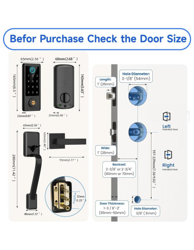 Cerradura Inteligente BEBASIA BA2 con Huella Digital y App