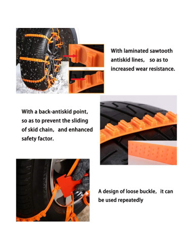 Cadenas de Nieve Antideslizantes IzoSen SnowChain 12 Pcs