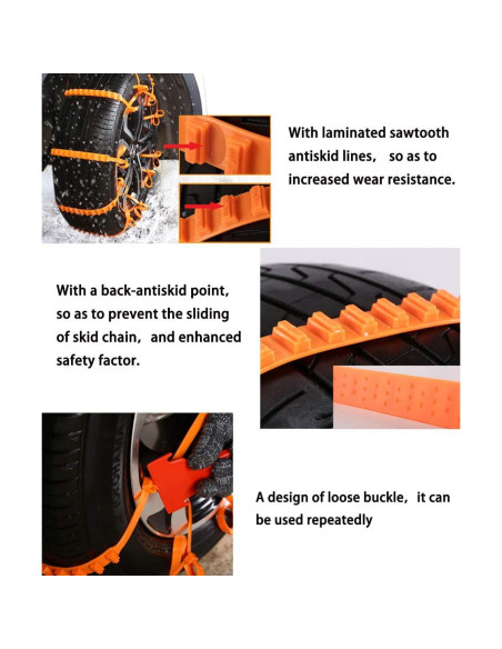 Cadenas de Nieve Antideslizantes IzoSen SnowChain 12 Pcs