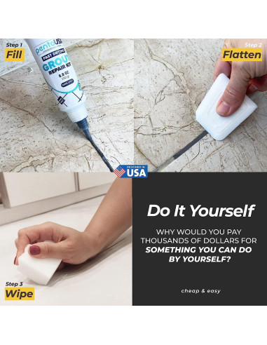 Kit de Reparación de Lechada PentaUSA - Relleno Gris Oscuro 250g