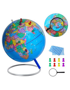 Globo Terráqueo Educativo 22.86 cm BSHAPPLUS con Base de Metal