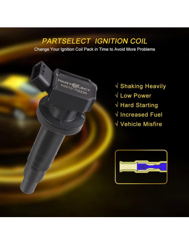 Bobina de Encendido Partselect UF247 UF315 4PCS para Toyota y Chevy