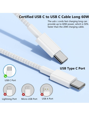 Cable de Carga Rápida USB C a C 1.83m Cionum 60W