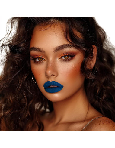 Lápiz Labial Mate Azul Marino Depuplum DM01 - Larga Duración