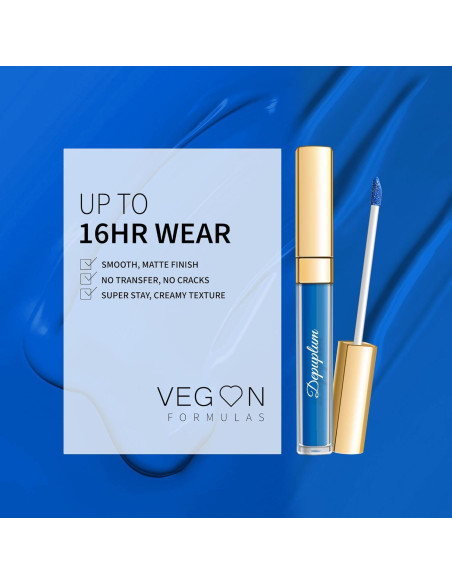 Lápiz Labial Mate Azul Marino Depuplum DM01 - Larga Duración