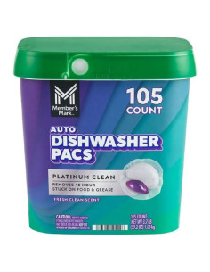 Pacs de Lavavajillas Automáticos Member Mark 105 Unidades