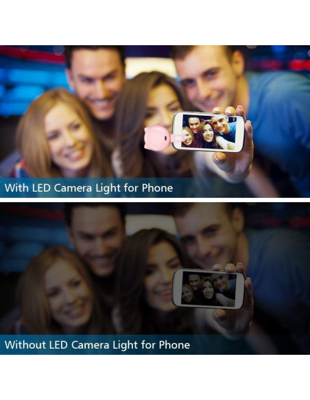 Luz de Anillo Selfie OURRY Rosa, Recargable USB, 9 Brillos