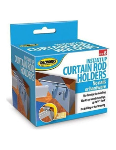 Soportes para Varillas de Cortina IdeaWorks - Sin Perforación - 8 Piezas