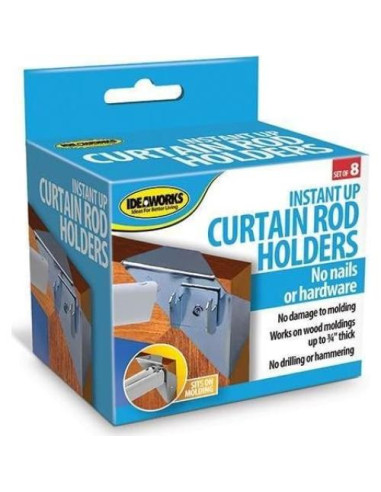 Soportes para Varillas de Cortina IdeaWorks - Sin Perforación - 8 Piezas