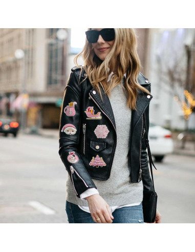 6 Parches Bordados Navideños MOGOXION Rosa para Ropa