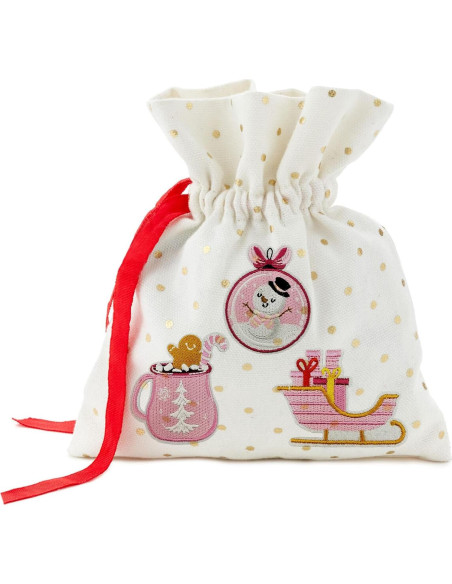 6 Parches Bordados Navideños MOGOXION Rosa para Ropa