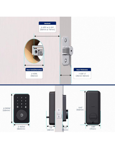 Cerradura Digital Biquole con Teclado - Cerrojo Sin Llave, 100 Códigos