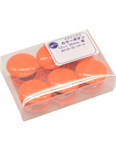 Botones Magnéticos Naranja Magx MFCB-30-12P-O 12 Piezas 30mm 2