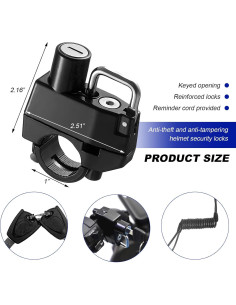Candado para Casco de Motocicleta NYTKL con Cable Antirrobo 2