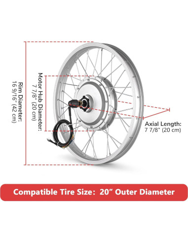 Kit de Conversión Motor Eléctrico AW 750W para Bicicleta 20"