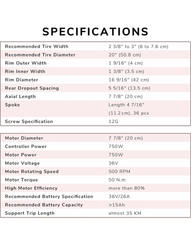Kit de Conversión Motor Eléctrico AW 750W para Bicicleta 20"