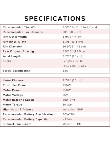 Kit de Conversión Motor Eléctrico AW 750W para Bicicleta 20"