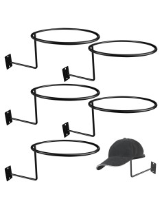Juego de 5 Soportes de Sombrero de Metal Jtuxcke - Organizador Pared