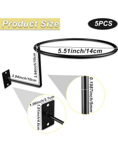 Juego de 5 Soportes de Sombrero de Metal Jtuxcke - Organizador Pared 2