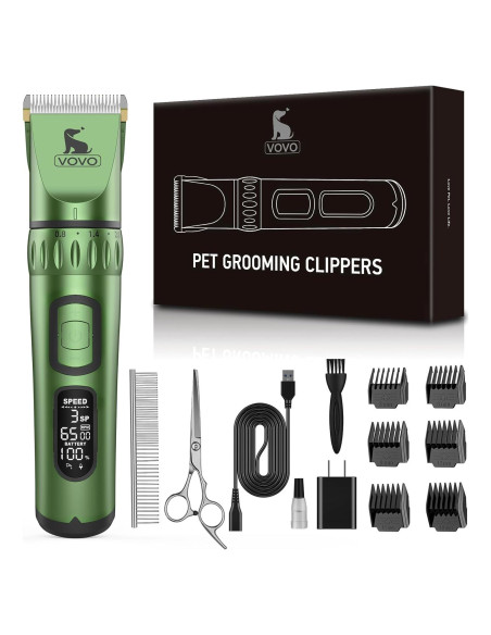 Cortapelos Inalámbrico VOVO para Perros 3 Velocidades Verde