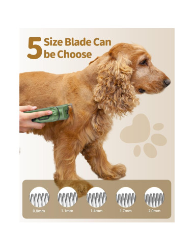 Cortapelos Inalámbrico VOVO para Perros 3 Velocidades Verde