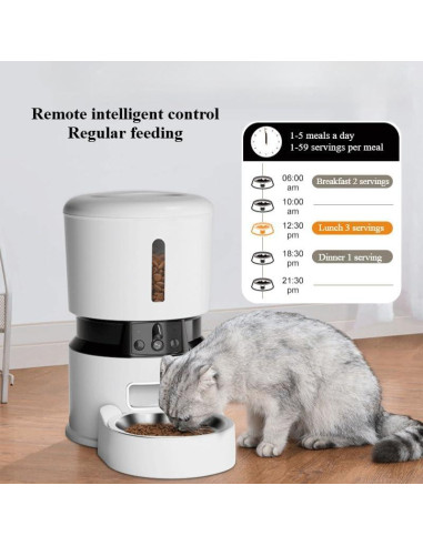 Comedero Automático Inteligente para Gatos y Perros 4L Blanco
