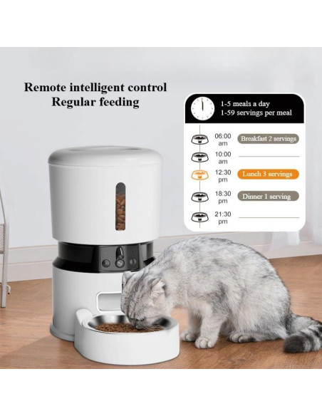 Comedero Automático Inteligente para Gatos y Perros 4L Blanco