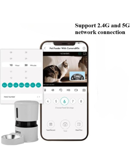 Comedero Automático Inteligente para Gatos y Perros 4L Blanco