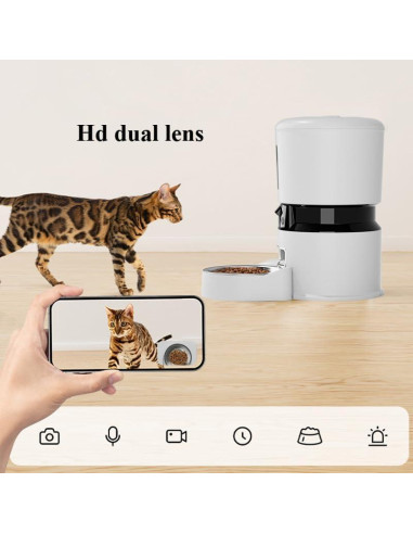 Comedero Automático Inteligente para Gatos y Perros 4L Blanco