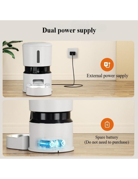 Comedero Automático Inteligente para Gatos y Perros 4L Blanco