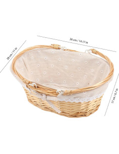 Cesta de Mimbre Natural HOZEON Ovalada 35.5x27.9x17cm 2