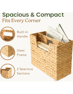Cesta de Revistas de Mimbre Chi An Home 35.88x29 cm 2
