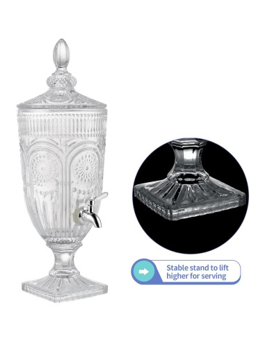 Dispensador de Bebidas de Vidrio MOLIGOU 3L con Grifo Inoxidable