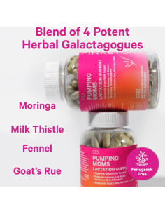 Suplemento de Lactancia Pink Stork - 180 Cápsulas con Moringa 2