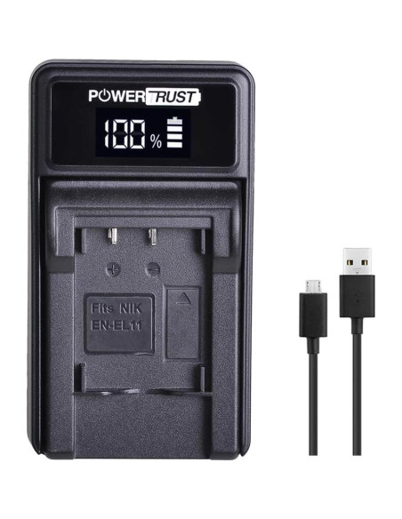 Pack 2 Baterías NP-BY1 + Cargador USB LED PowerTrust