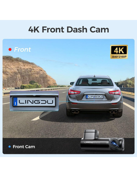 Cámara de Tablero LINGDU D500 4K con WiFi y GPS