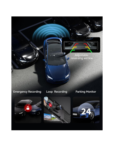 Cámara de Espejo REDTIGER T27 4K Delantera y 2.5K Trasera