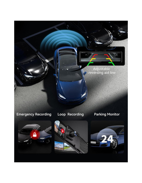 Cámara de Espejo REDTIGER T27 4K Delantera y 2.5K Trasera