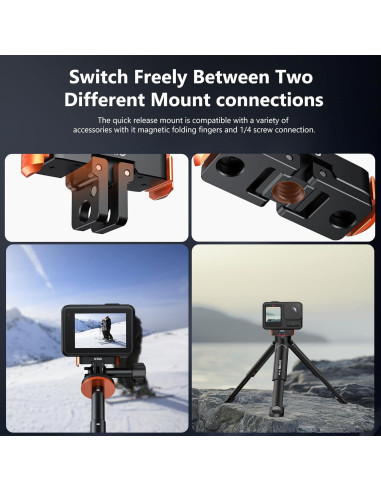 Montaje Magnético Rápido VRIG para GoPro Hero 13 - 6.35 mm