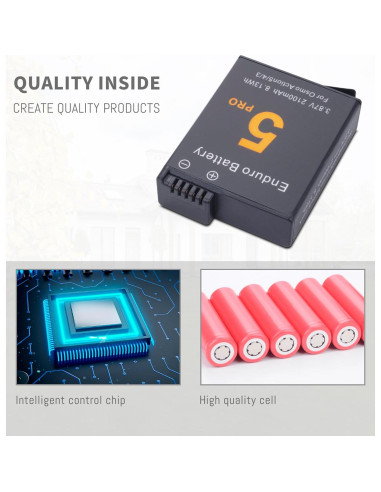 Paquete de 2 Baterías 1850mAh para DJI Osmo Action 3/4/5 Pro