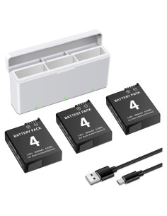 Kit Cargador Batería DJI Osmo Action 4/3 - 3 Baterías 1850mAh